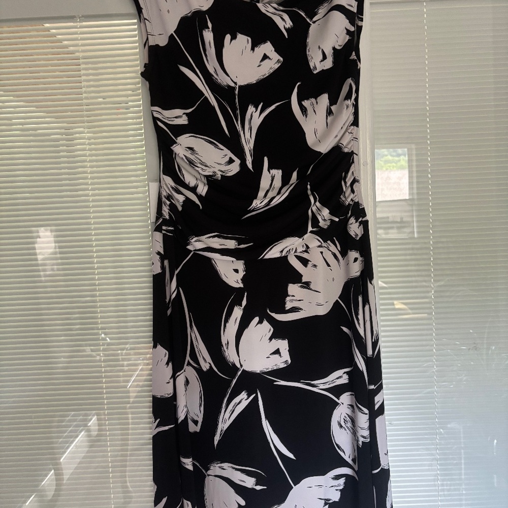 Dress black with white flowers